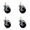 Service Caster 4'' Phenolic Wheel Swivel 7/16'' Grip Ring Stem Caster Set with Brake, 4PK SCC-GR20S414-PHS-TLB-716138-4 - alternate 1